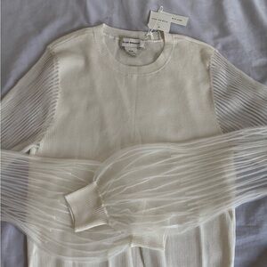 Club Monaco Ribbed White Sweater